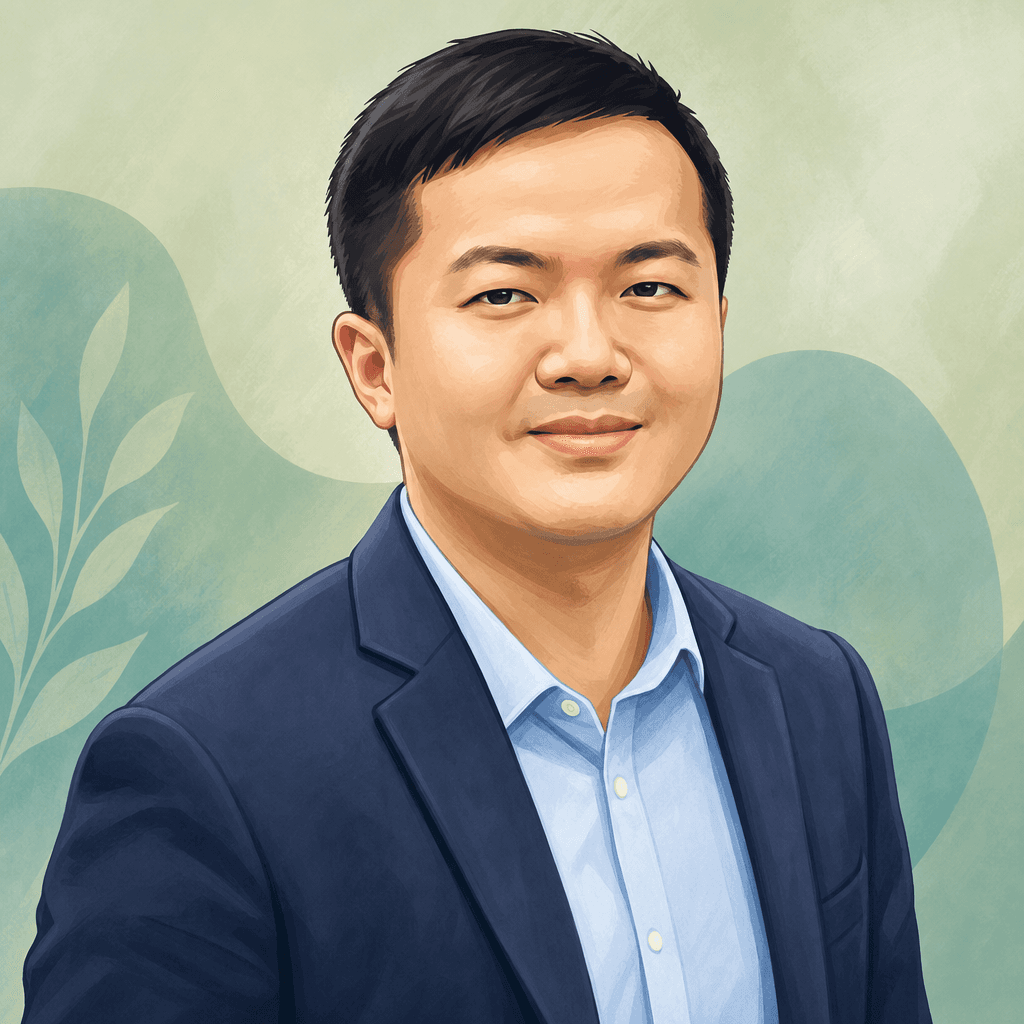Illustrated portrait of Dr. Wong Chung Hin, Willy